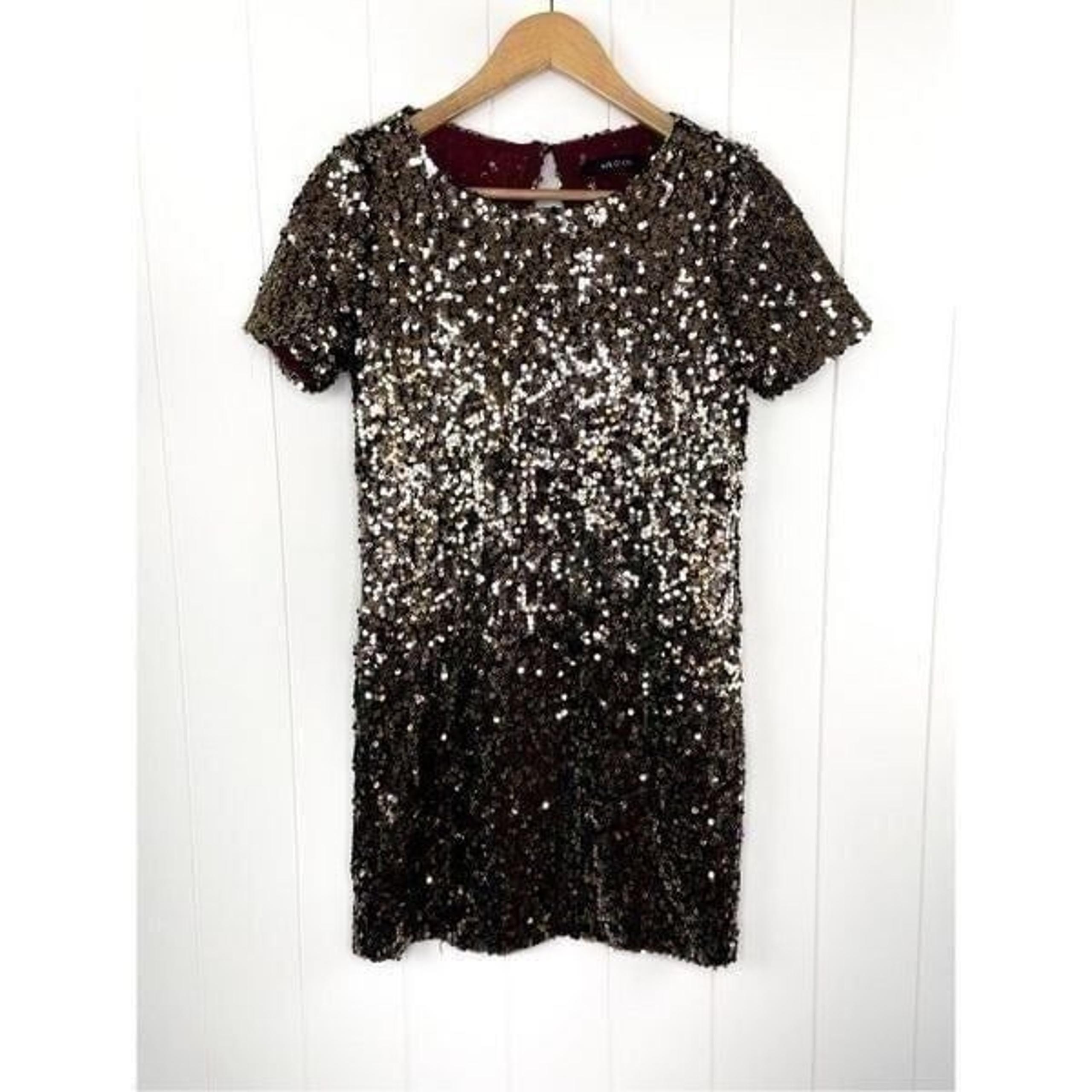 Ark & Co. Gold Sequin Shift Dress