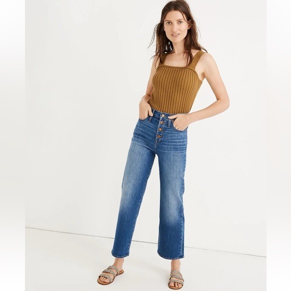 Madewell Tall Slim Wide-Leg Jeans in Olympia Wash: Button-Front Edition Size 23