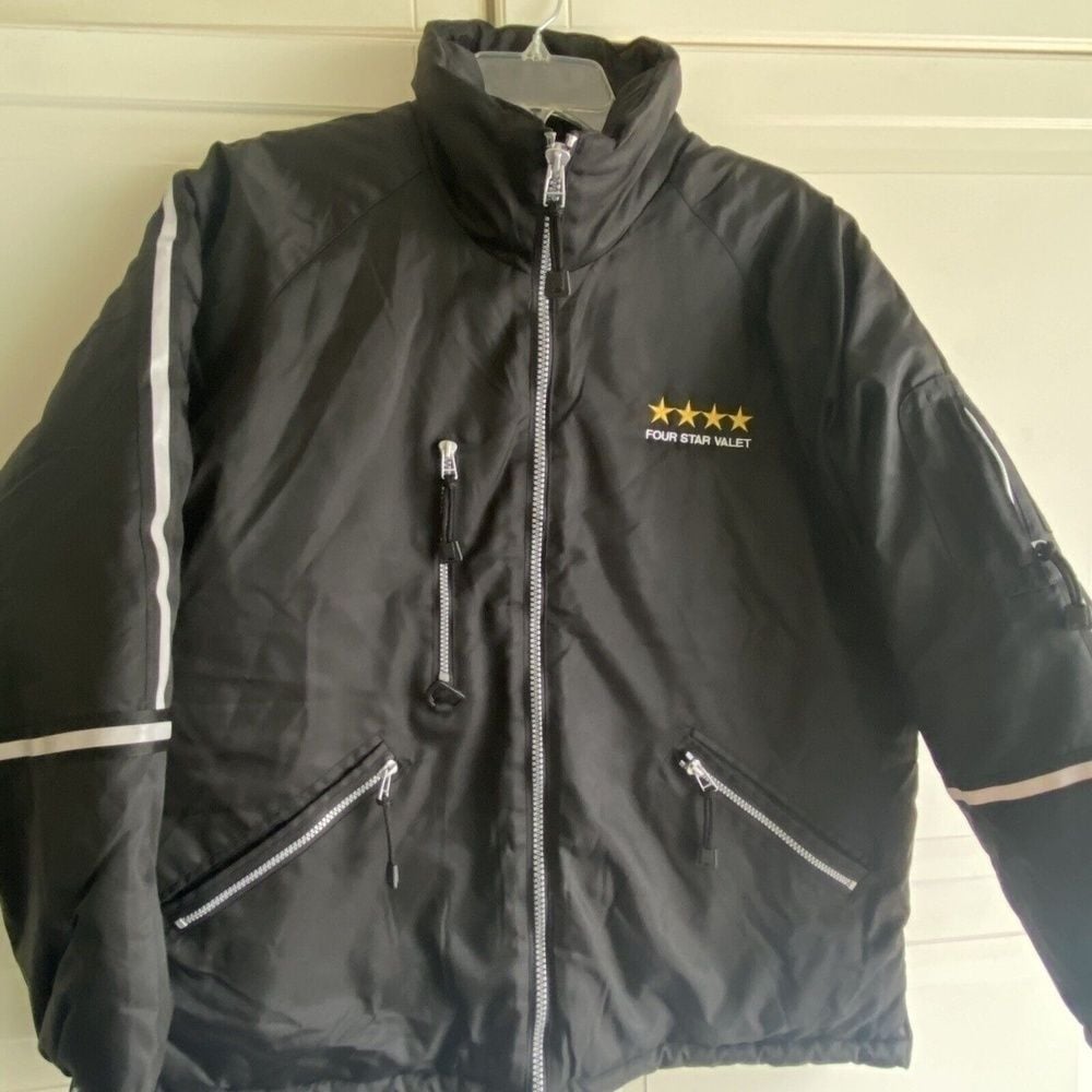 Tri Mountain Men's Vintage Four Star Valet Black Ski Jacket Sz M