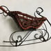 Vintage Ornate Style Rattan Basket, Rustic Wicker and Metal Sleigh, Home Decor