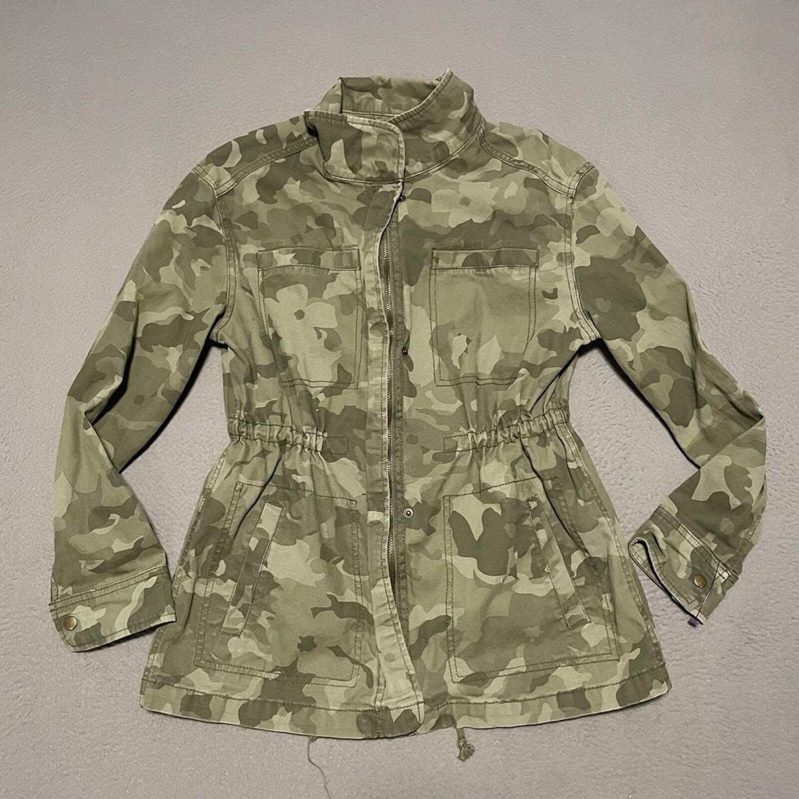 OLD NAVY Women Size XS Camo Full Zip Utility Military Jacket