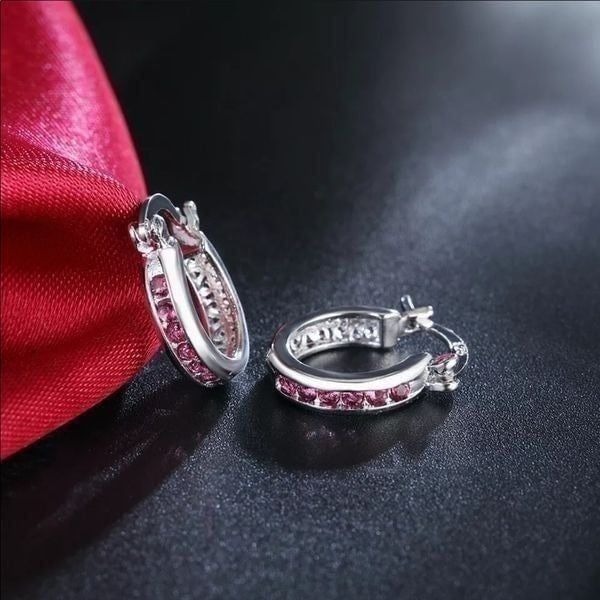 The Prize earrings in red rose noble crystal zircon & sterling Silver
