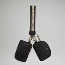 Lululemon Dual Pouch Wristlet Black/Gold/White Opal NWT