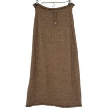 American South Side Alpaca Knit Maxi Skirt Pull On Brown Drawstring Size S