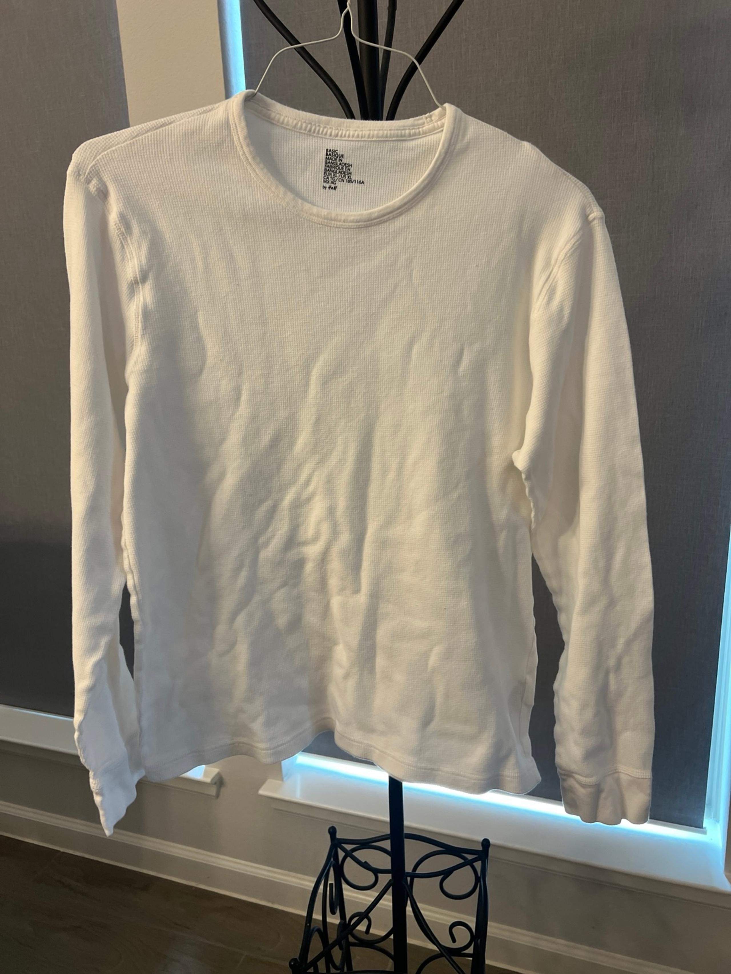 Men’s HNM long sleeve basic white shirt size extra large - H&M