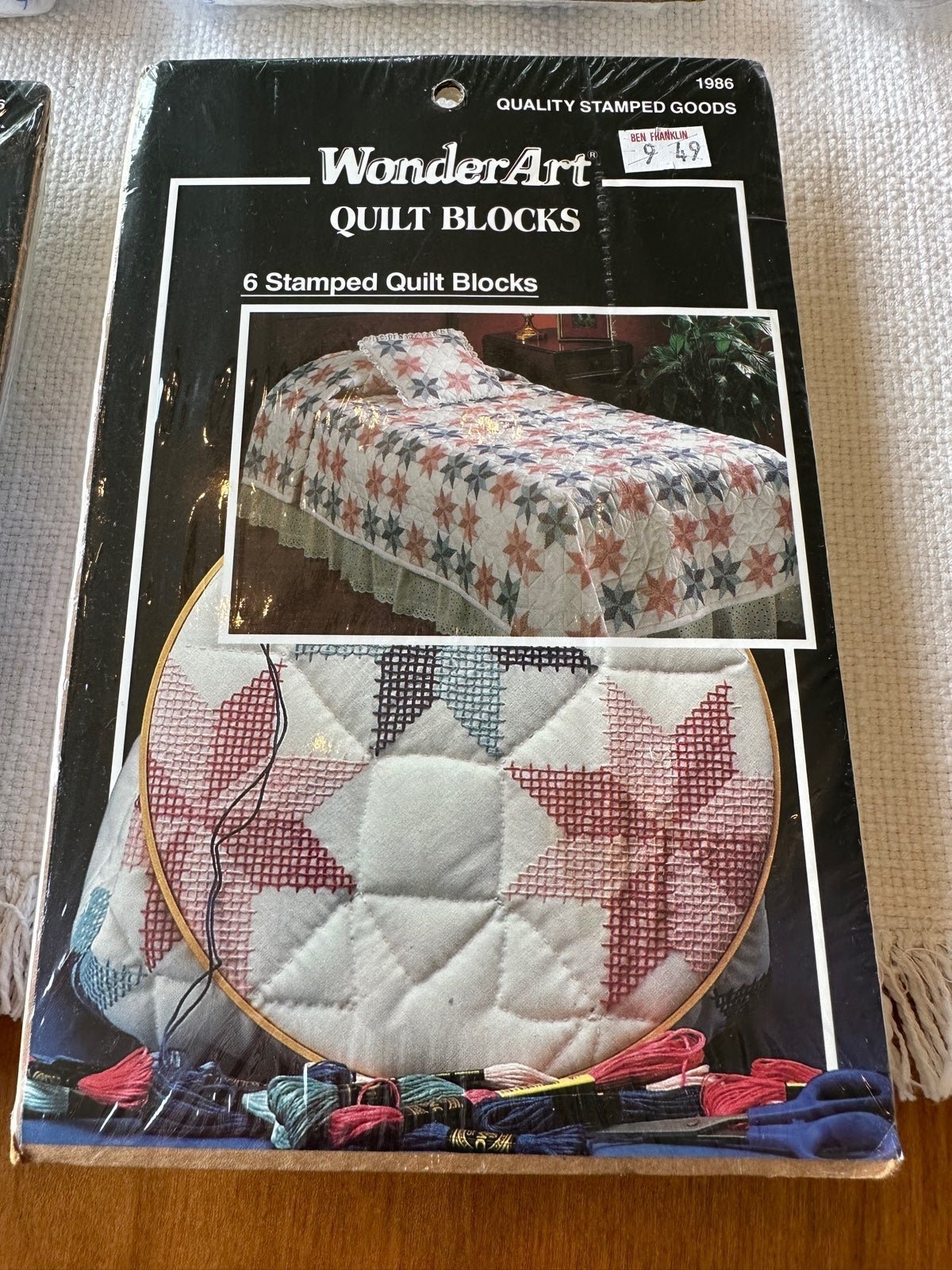 38 Wonder Art Stamped quilt blocks (6 per pkg) Plus 2 extra STARBURST. 1986