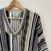Vintage Mac Divots Gray Black & White Thick Knit Coogie Style Sz Large EUC