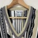 Vintage Mac Divots Gray Black & White Thick Knit Coogie Style Sz Large EUC