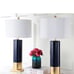 2 Navy Blue and Gold Lamps