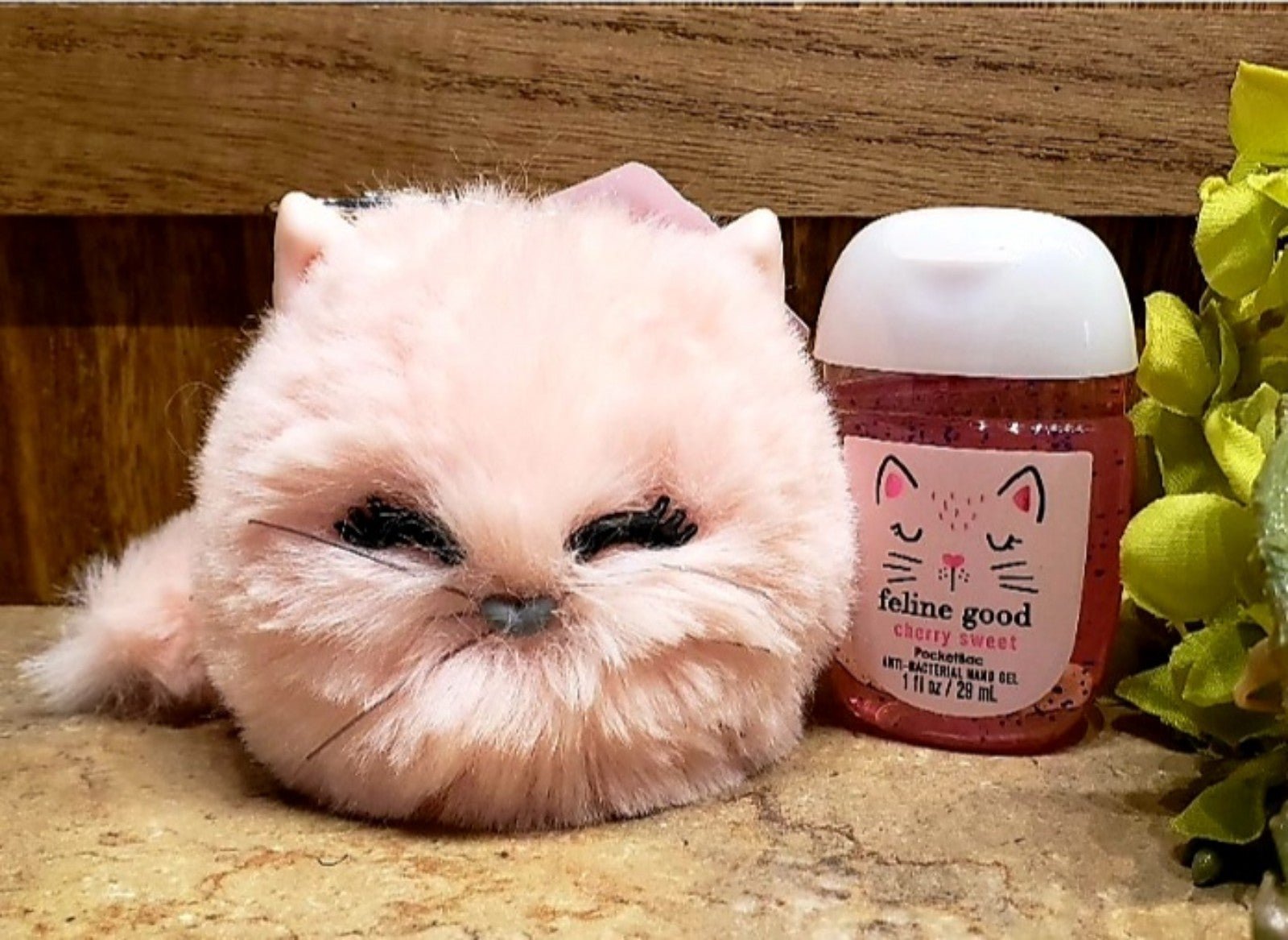 B&BW Pink Cat Pom Pocketbac Holder w/matching refill