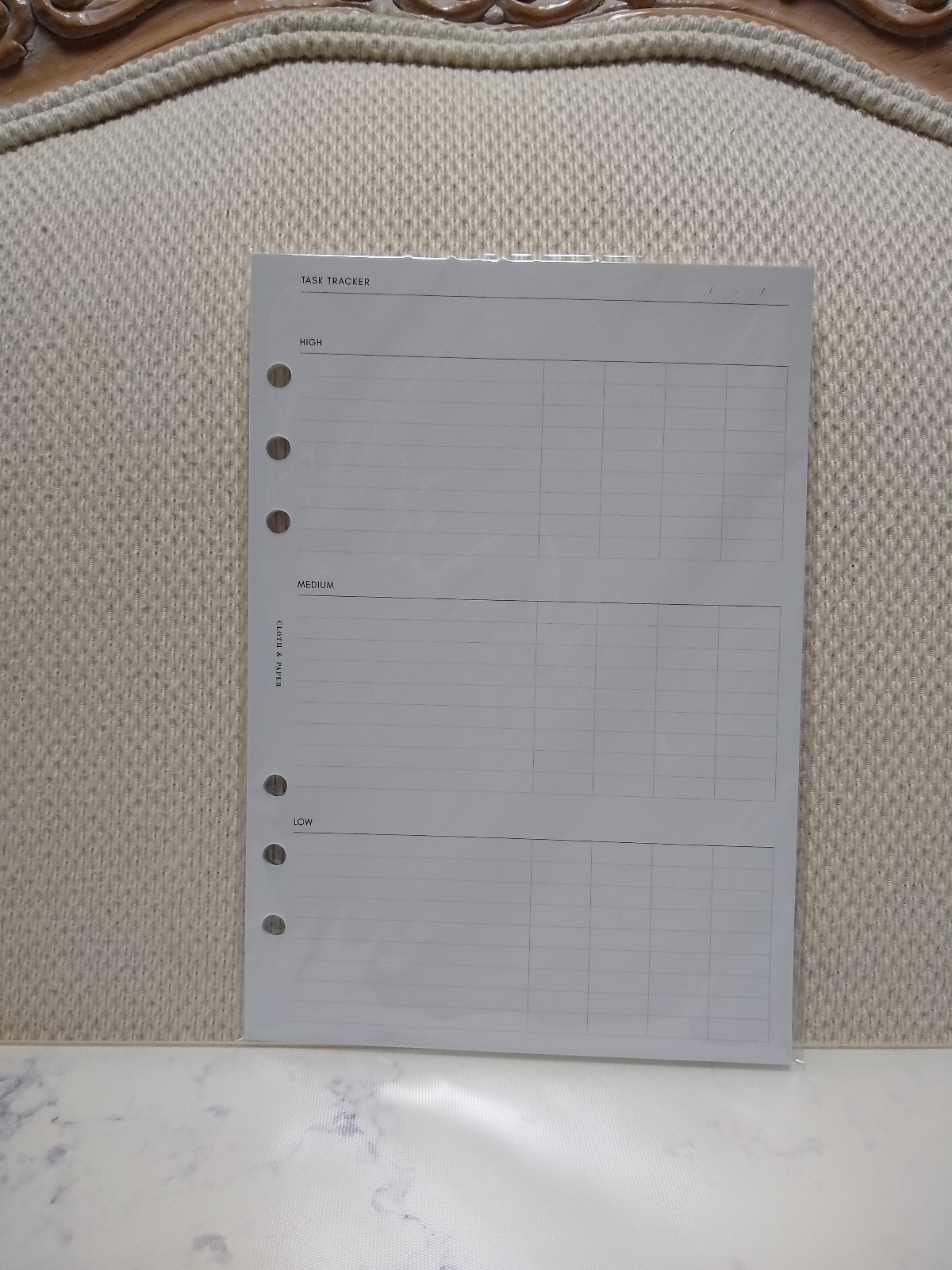 Cloth and Paper Kanban Task Tracker A5 SKU #3140332