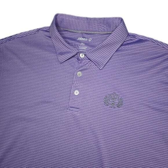 Johnnie-O Mens XL Purple Striped Short Sleeve Golf Polo Shirt