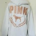 VS PINK BLING HOODIE campus pullover grey gold small