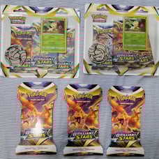 Pokemon Trading Set 92 Card Game Sword & Shield Brillant Stars + 2 Large Collect