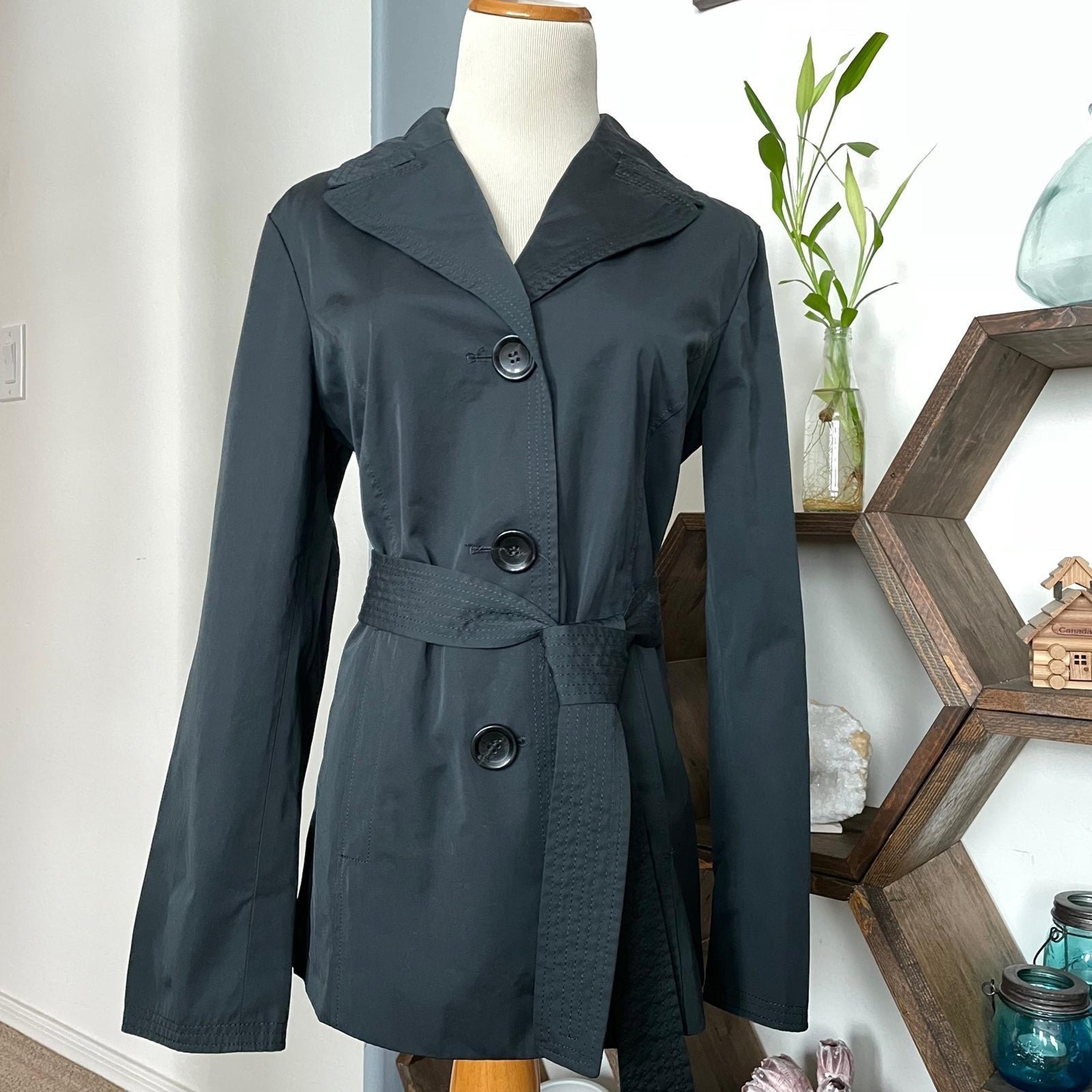 Ellen Tracy Trench Coat Black Size S