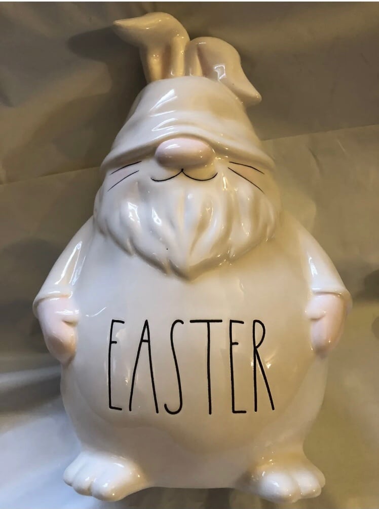 New Rae Dunn 2021 Easter Bunny Gnome “EASTER” ADORABLE 12X6