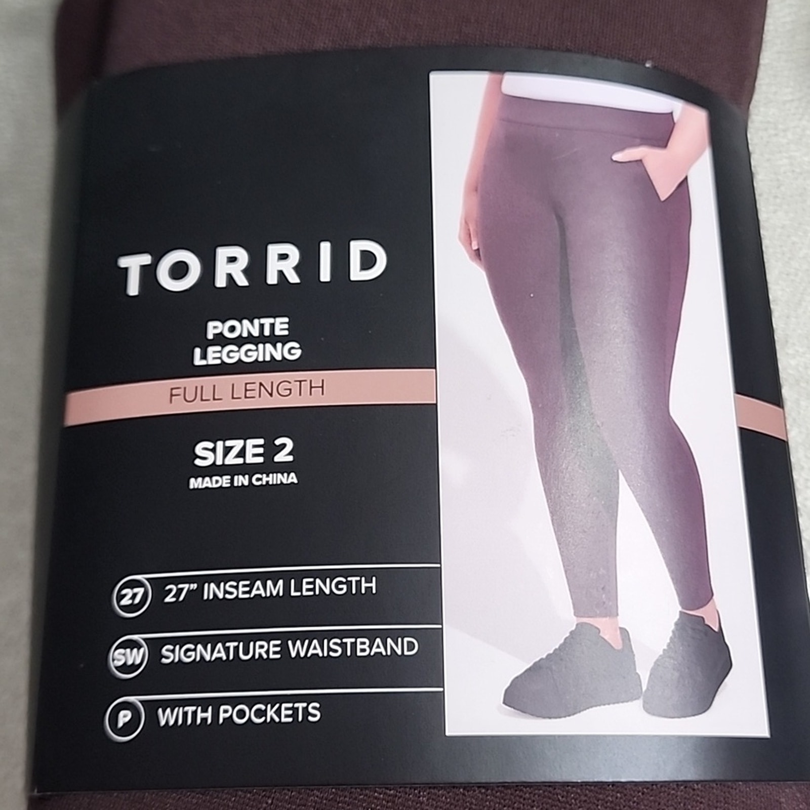 Torrid Ponte Full Length Java Signature Waist Pocket Leggings, 2X