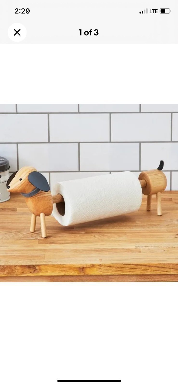 Wooden Dachshund Paper Towel Holder