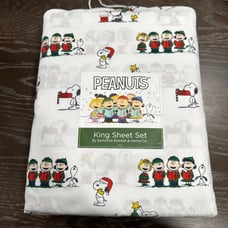 Snoopy Christmas king sheet set