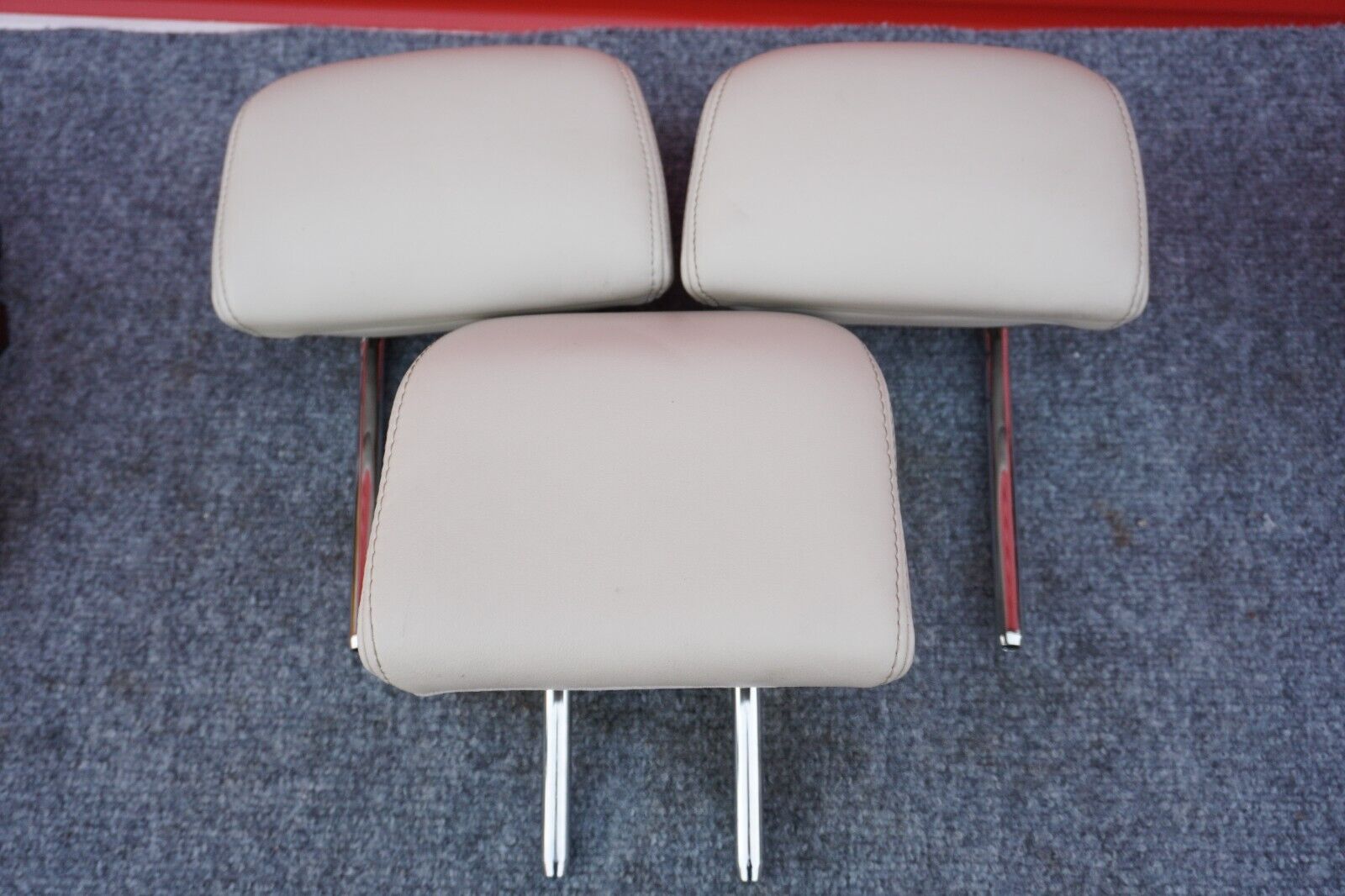 2013-2020 LINCOLN MKZ REAR LEFT CENTER RIGHT SEAT HEADRESTS TAN LEATHER