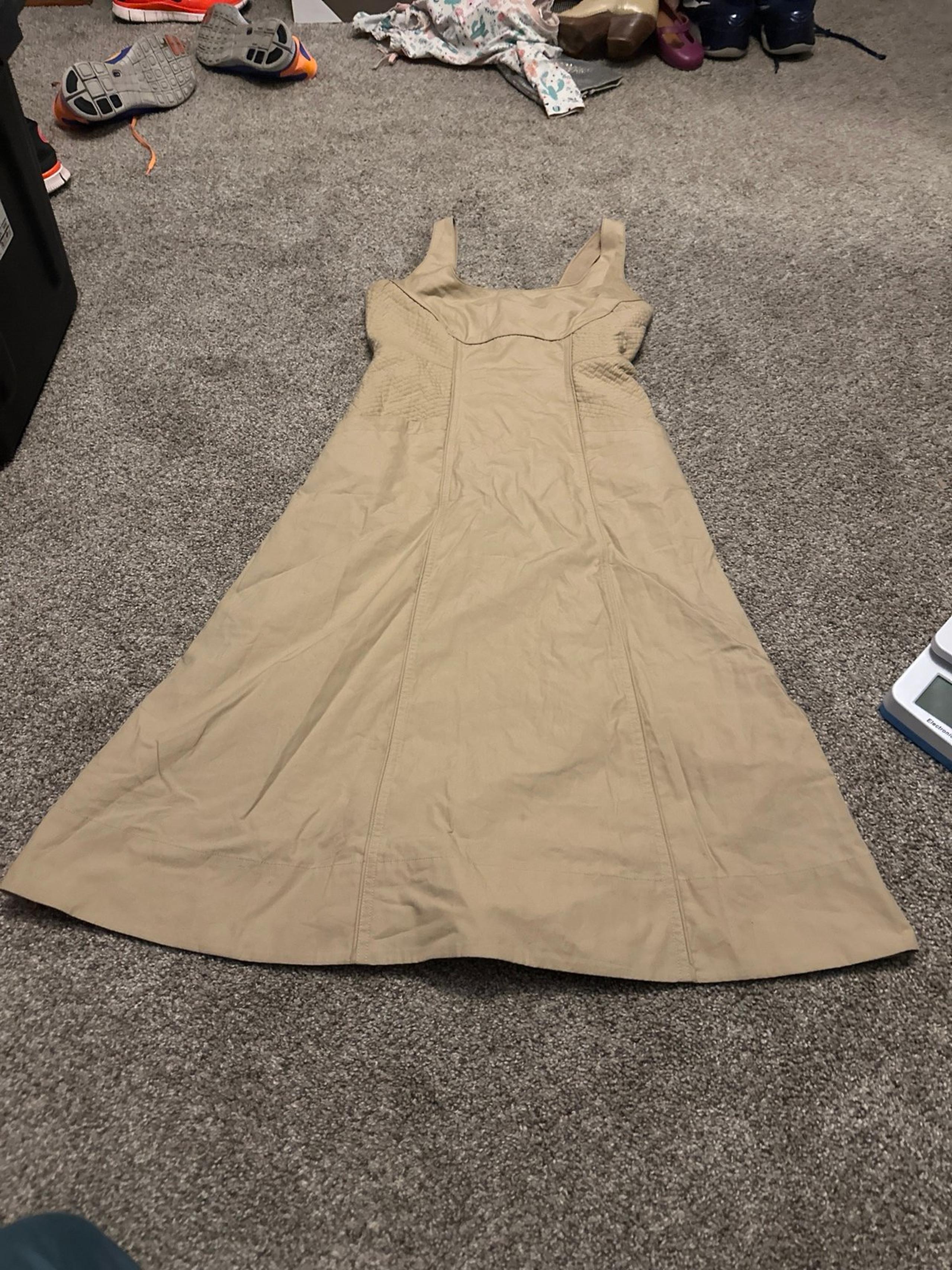 Banana Republic tan midi length dress sz 0 NWT