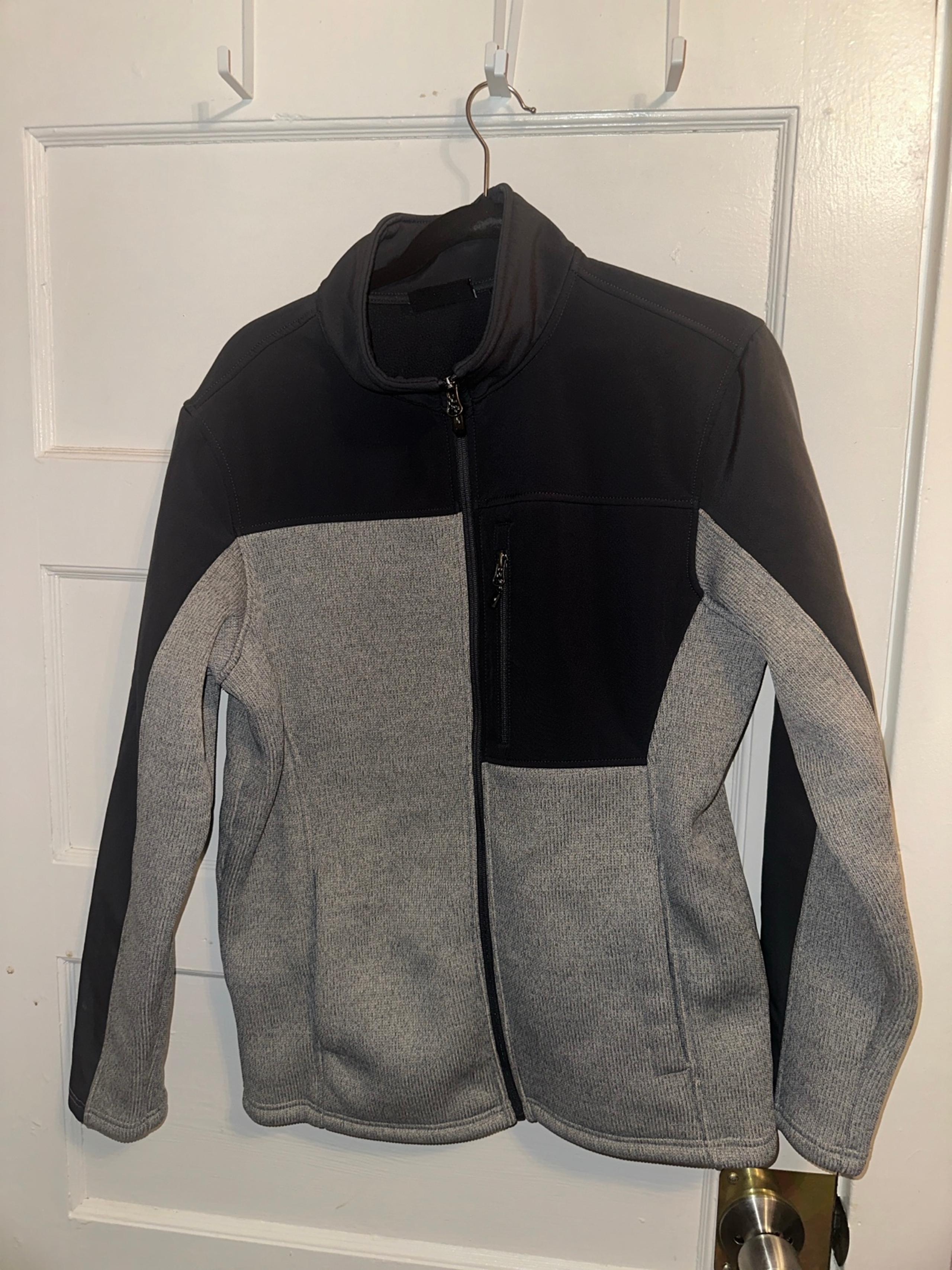 Swiss Tech Jacket Men medium Gray Full Zip Fleece Lined
