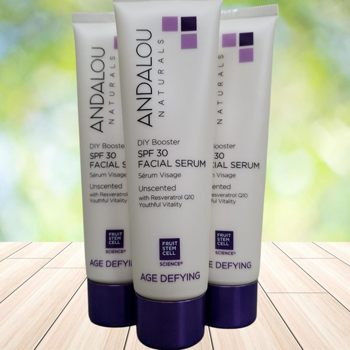 3 Tubes Age Defying DIY Booster Facial Serum SPF 30 Unscented Andalou