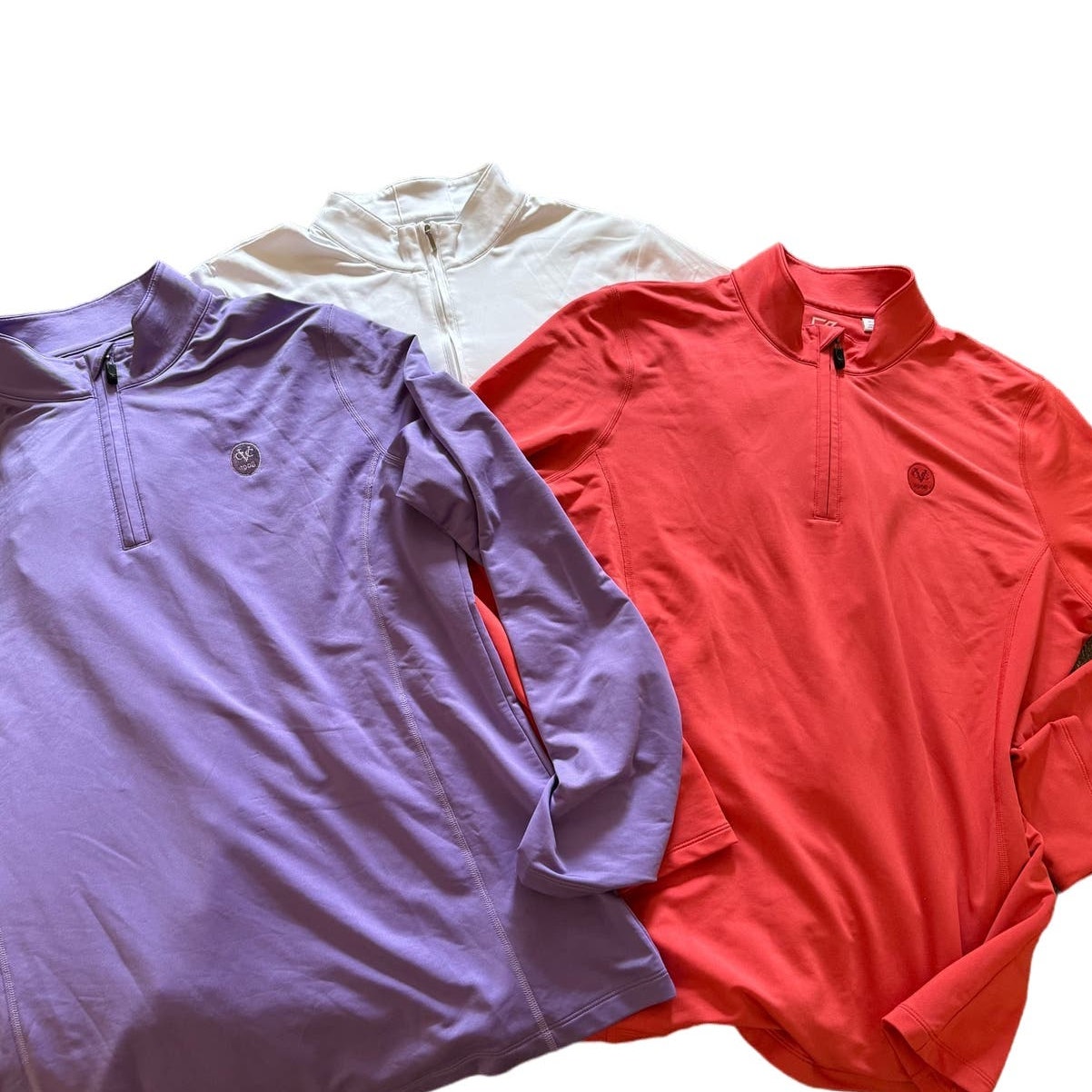Lot of 3 Women's Country Club of Virginia Cutter & Buck Quarter Zip Tops XL