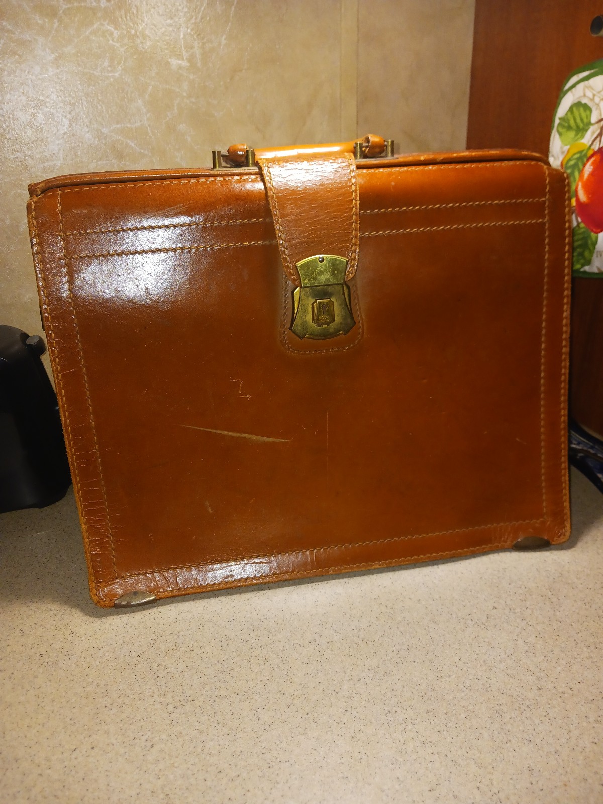 Vintage 1940s Lewis Lifton Mens Leather Briefcase