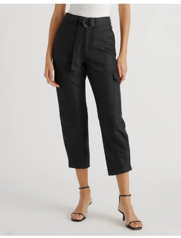 Quince Cotton Linen Twill Cargo Pant black XL