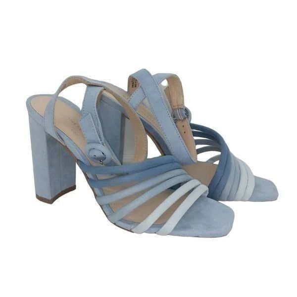 Chinese Laundry Jonah Womens NEW w/Box Blue Fine Suede Ankle Strap Sandals-sz. 6