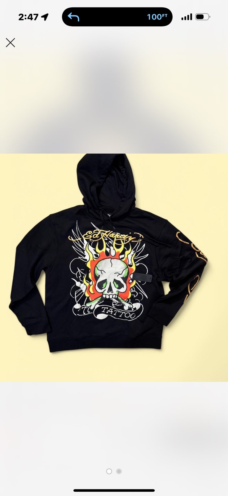 Y2K Ed Hardy blk Hoodie Size XLarge New w Tags