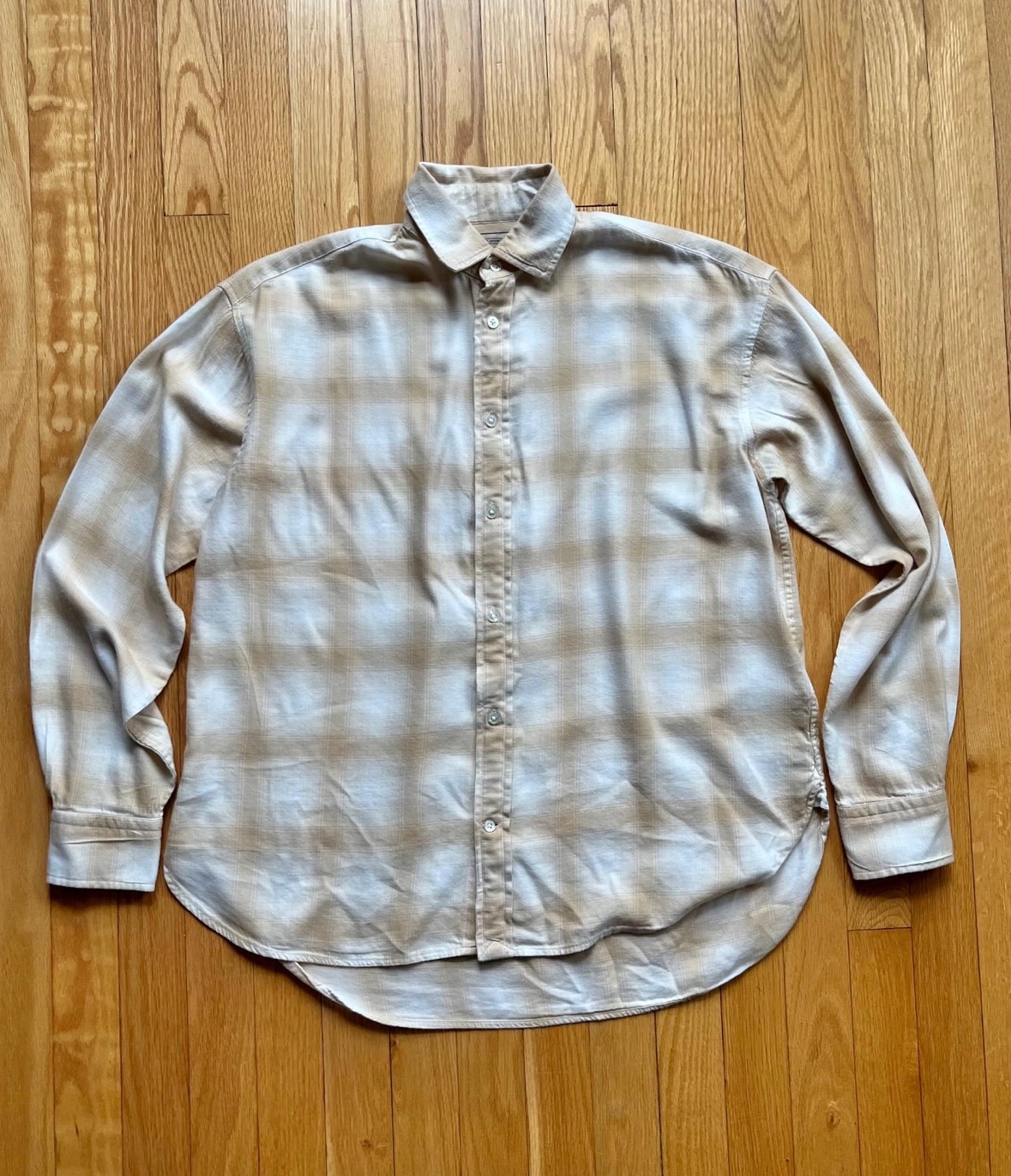 Polo Ralph Lauren Womens Long Sleeve Flannel Shirt Relaxed Fit 4 Small Tan Plaid