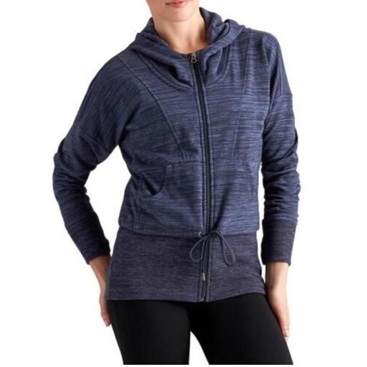Athleta Blue Double Layered Casual Athletic Zip-Up Hoodie Jacket Sweater
