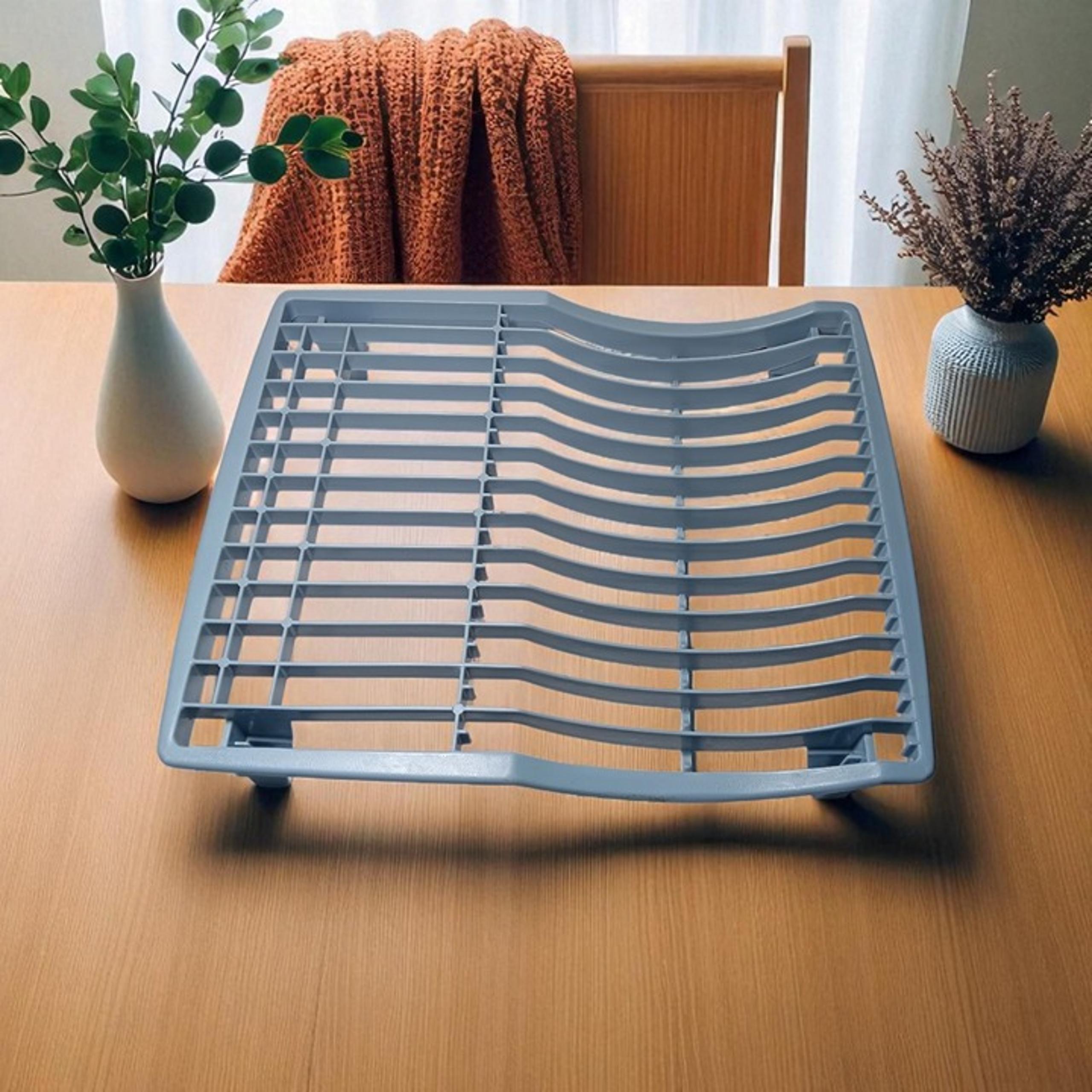 Vtg  Estate Rubbermaid 6041 2 F Blue Sink Dish Rinsing Drying Rack Mid Century