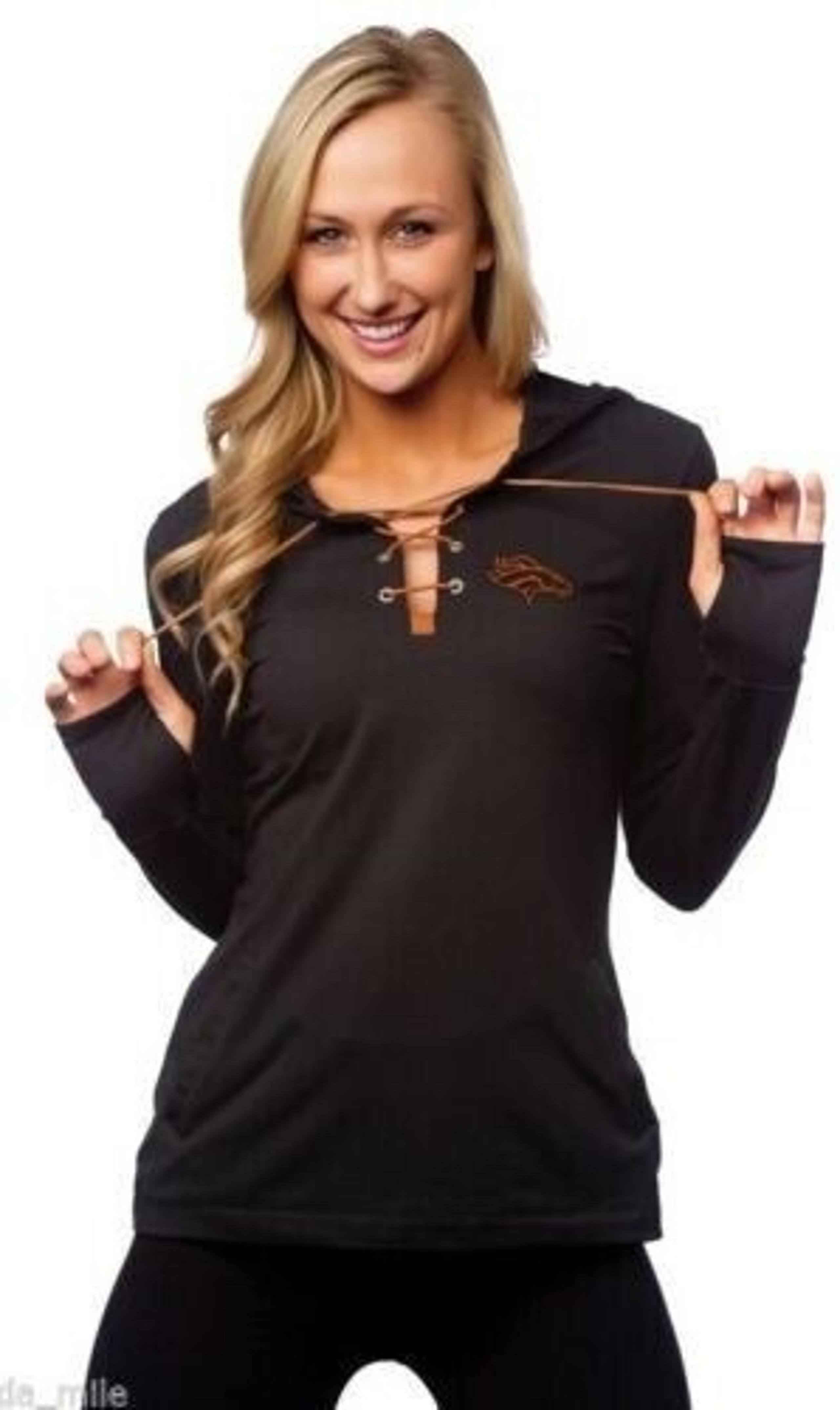 All Sport Couture NFL Womens Denver Broncos Game-On Black Hoodie New Small