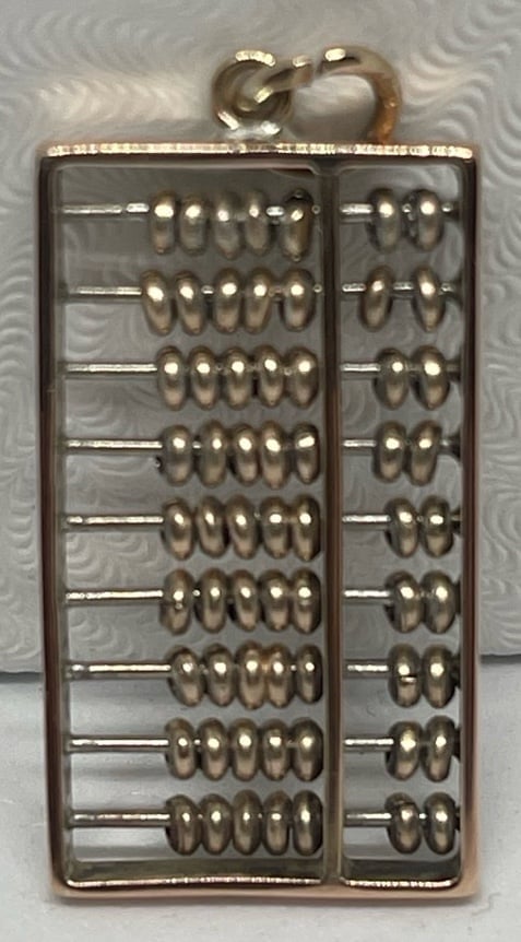 14 K yellow, gold abacus charm/pendant 3.4 grams