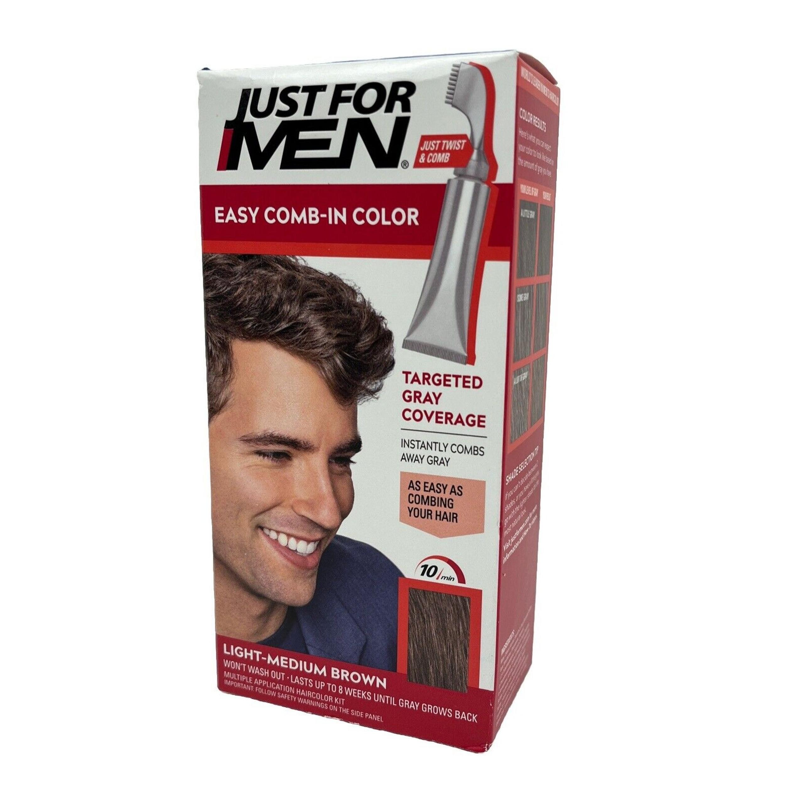 Just for Men Hair Color Comb In Natural A-30 Light Medium Brown Permanent