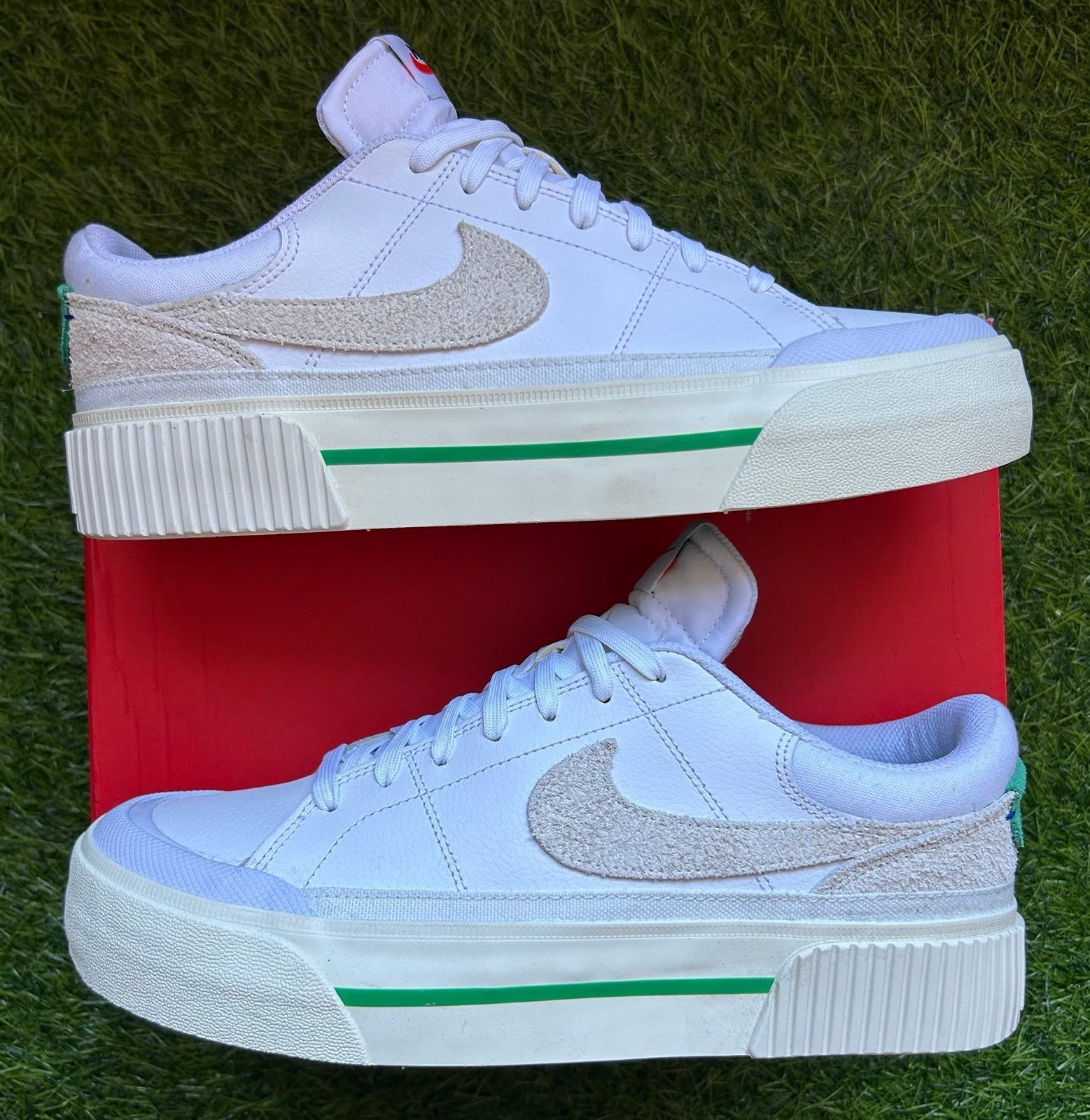 NEW Nike Court Legacy Lift White Green Women’s Size 8