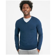 Banana Republic Luxury Blend Cashmere Navy V-Neck Pullover Sweater Large