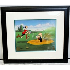 A Day at the Links Golf Popeye Olive Oyl Ltd Hand Painted Cell King Features