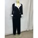 Alex Evenings Women's Stretch Velour Pants Suit W/white Trim SzPM