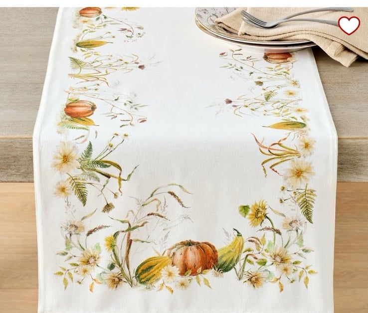 NWT Pottery Barn Bedford Harvest Cotton/Linen Table Runner