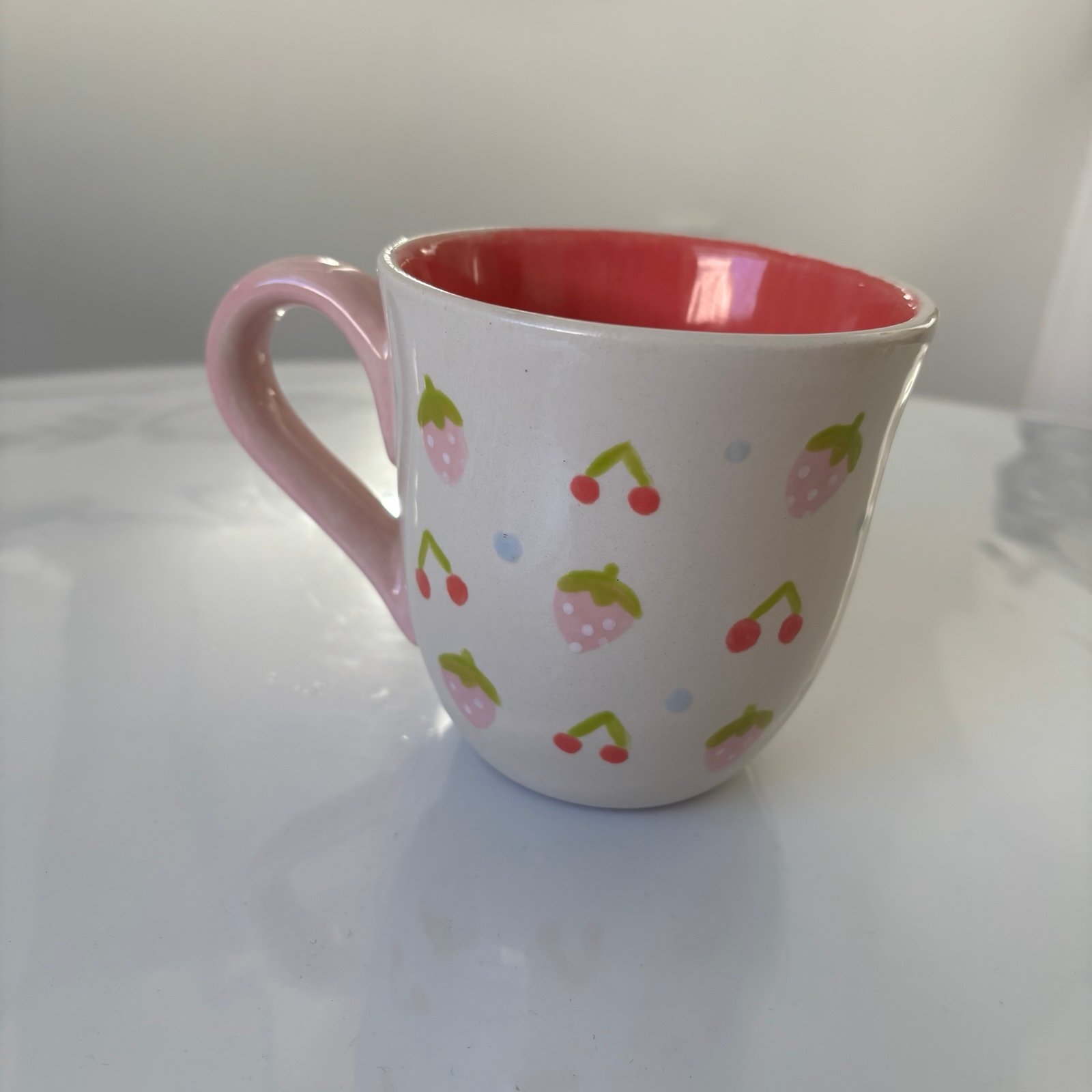 Handmade Cute Cherry and Strawberry Mug
