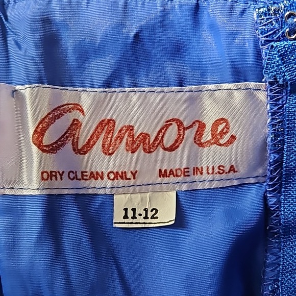 Amore Vintage 80's Strapless Sequins Mermaid Midi Length Prom Evening Gown - detail