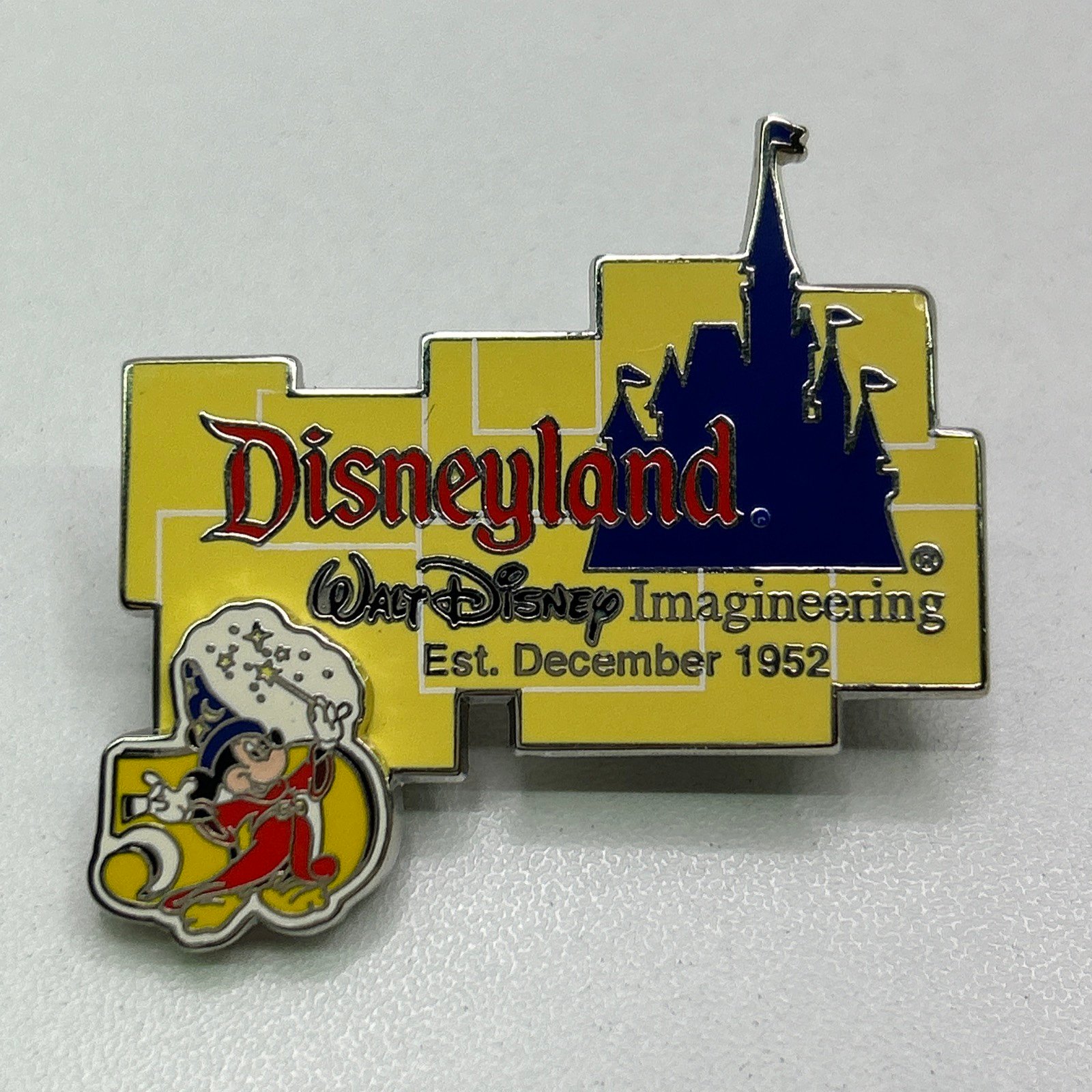 Disney Pin COLOR 50th Anniversary Disneyland Castle Imagineering LE Of 1952