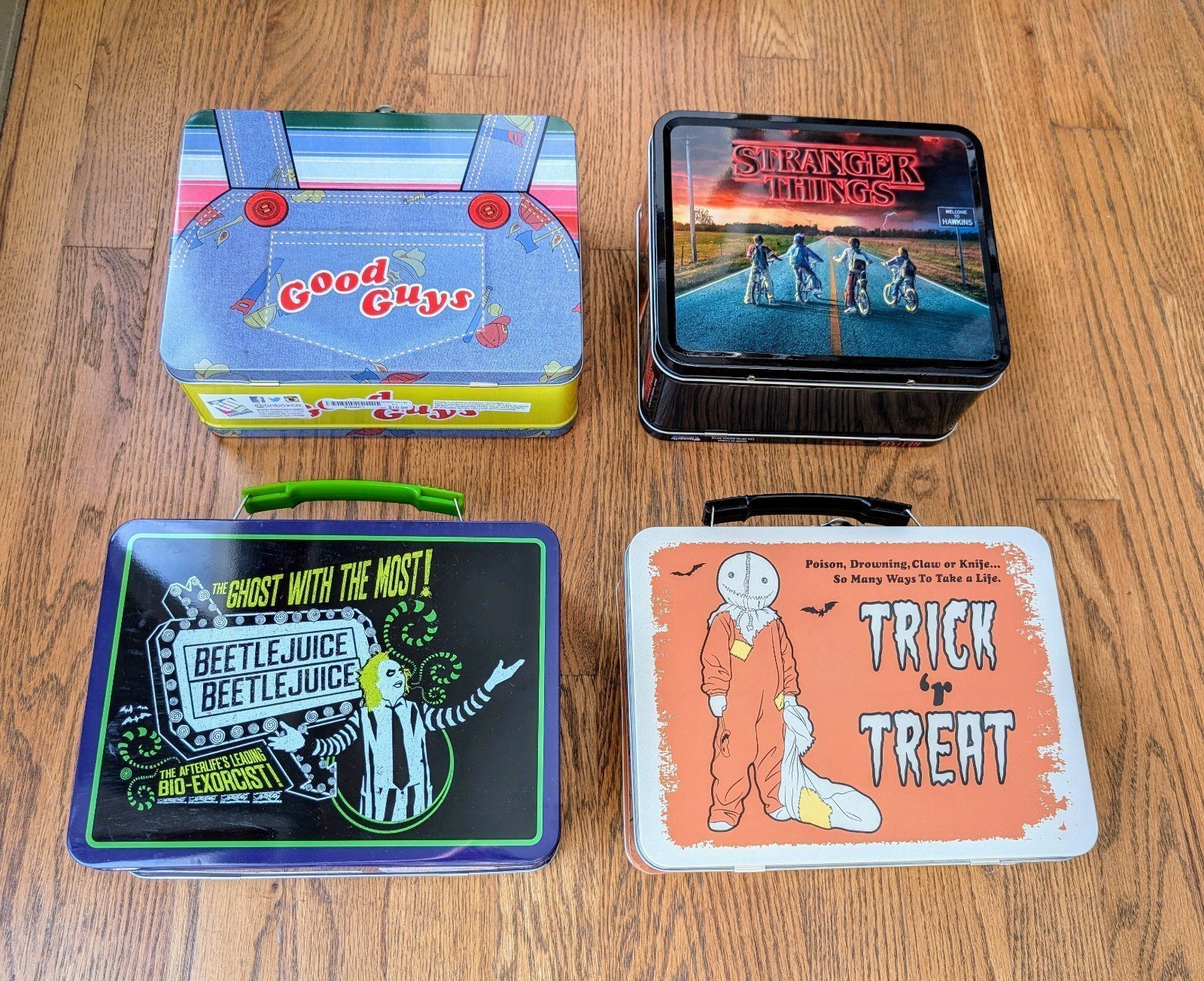 Horror Lunch Boxes - Lot of 4 - Chucky, Bettlejuice, Sam, Stranger Things