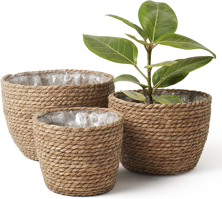 Planter Basket Indoor, Flower Pots Cover, Plant Container 10.2 +8.7 +6.7