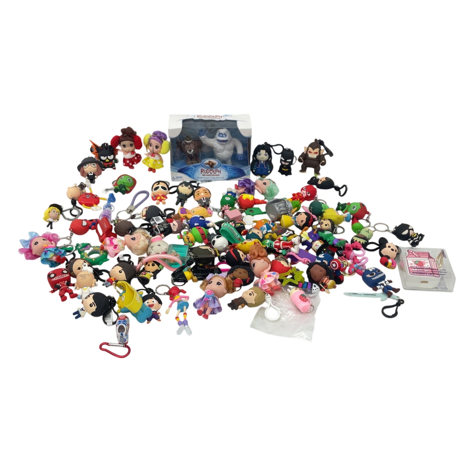 Funko Pop & Other Geeky Character Toy Figures Keychains 7 lbs Preowned LOT Mixed