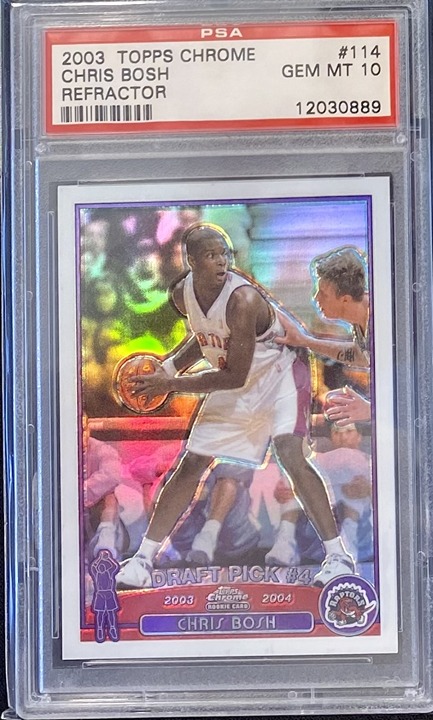 2003-04 Topps Chrome Refractor Chris Bosh #114 RC Rookie Card PSA 10 Gem Mint
